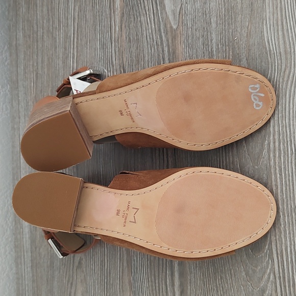 New Marc Fisher ROBE 2 Brown Genuine Suede Leather Open Toe Shoes Ankle Strap 9 - Picture 9 of 13